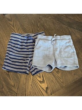 Janie and Jack Navy Stripe Gray Shorts Set